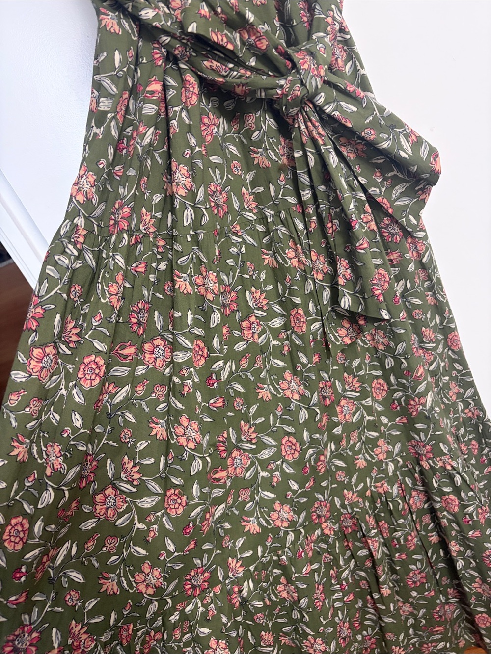 NWT Dune Dress Halter Maxi Khaki with Pink Floral Print - Picture 14 of 16